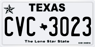 TX license plate CVC3023