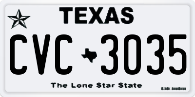 TX license plate CVC3035