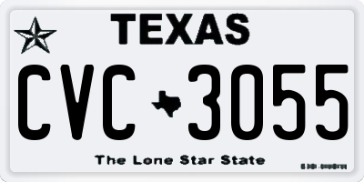 TX license plate CVC3055