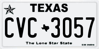 TX license plate CVC3057