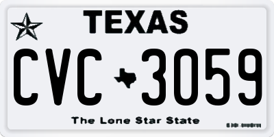 TX license plate CVC3059