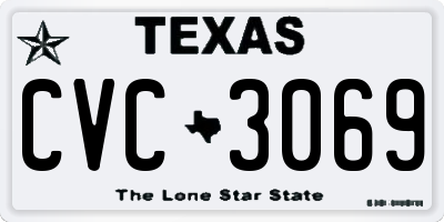 TX license plate CVC3069
