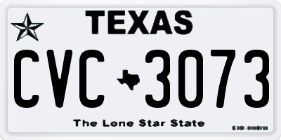 TX license plate CVC3073
