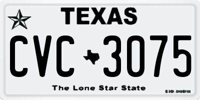 TX license plate CVC3075