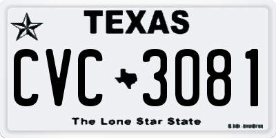 TX license plate CVC3081