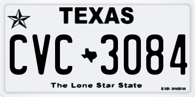 TX license plate CVC3084