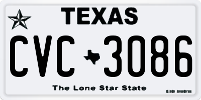 TX license plate CVC3086