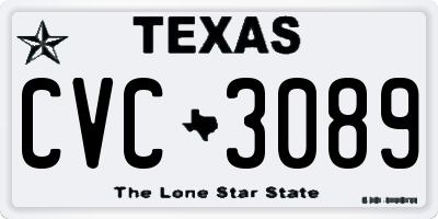 TX license plate CVC3089