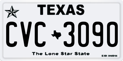TX license plate CVC3090