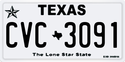 TX license plate CVC3091