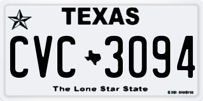 TX license plate CVC3094