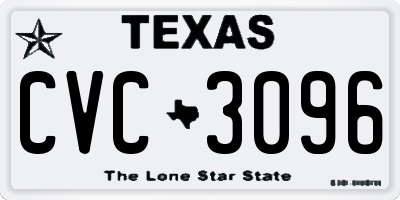 TX license plate CVC3096