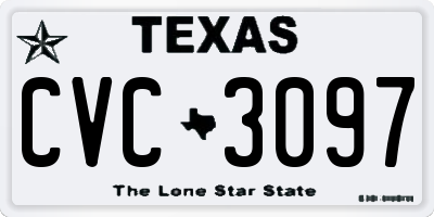 TX license plate CVC3097