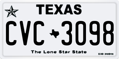 TX license plate CVC3098