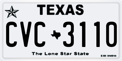 TX license plate CVC3110