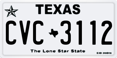 TX license plate CVC3112