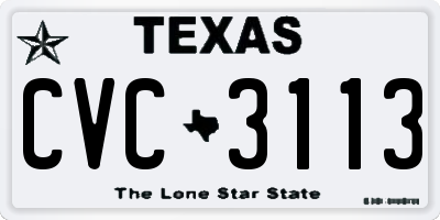 TX license plate CVC3113