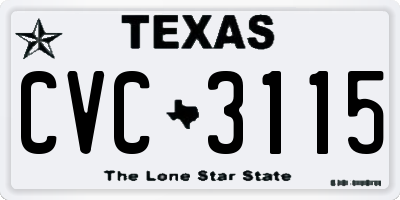 TX license plate CVC3115
