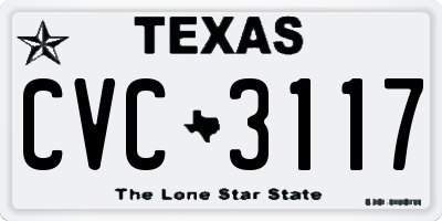TX license plate CVC3117