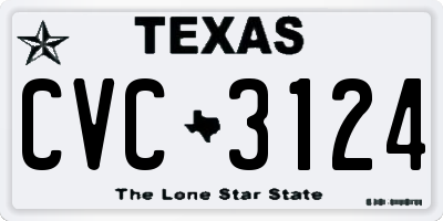 TX license plate CVC3124