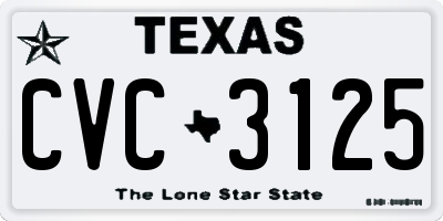 TX license plate CVC3125