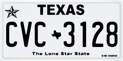 TX license plate CVC3128