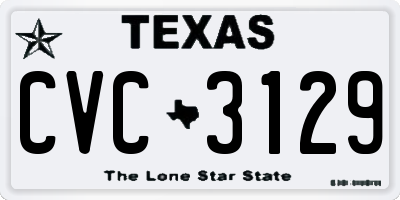 TX license plate CVC3129