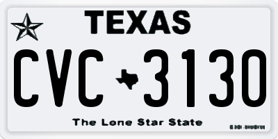 TX license plate CVC3130
