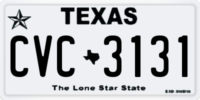 TX license plate CVC3131