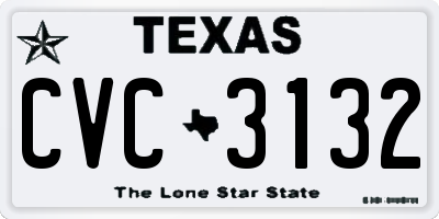 TX license plate CVC3132