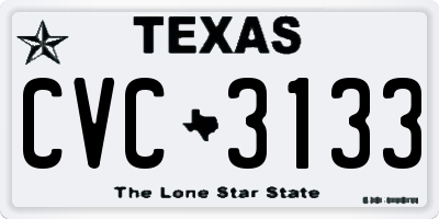 TX license plate CVC3133