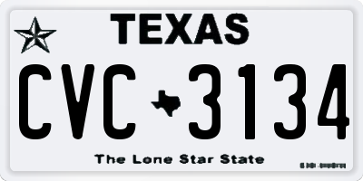 TX license plate CVC3134