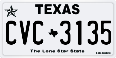 TX license plate CVC3135