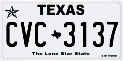TX license plate CVC3137