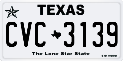 TX license plate CVC3139