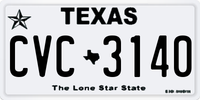 TX license plate CVC3140