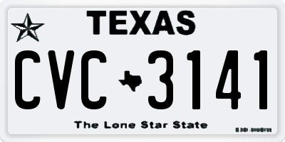 TX license plate CVC3141