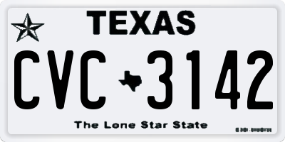 TX license plate CVC3142