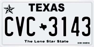 TX license plate CVC3143