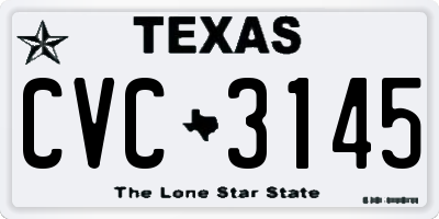 TX license plate CVC3145