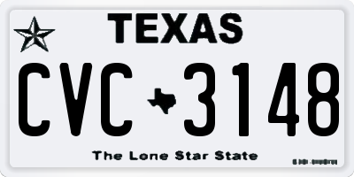 TX license plate CVC3148