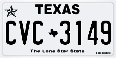 TX license plate CVC3149