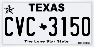 TX license plate CVC3150
