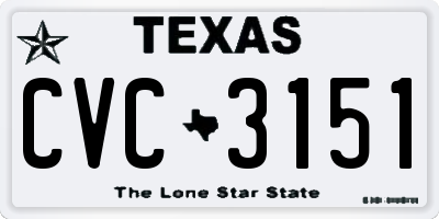 TX license plate CVC3151