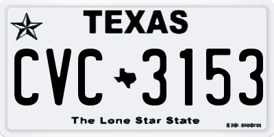 TX license plate CVC3153