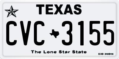 TX license plate CVC3155