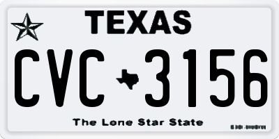 TX license plate CVC3156
