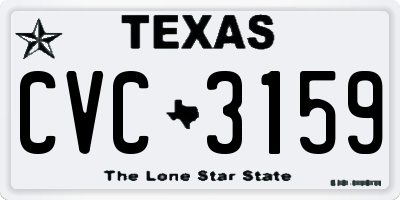 TX license plate CVC3159