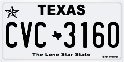 TX license plate CVC3160