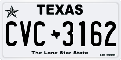 TX license plate CVC3162